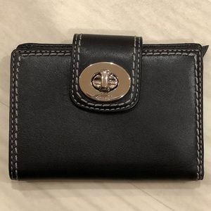 Coach Black Turnlock Mini Wallet